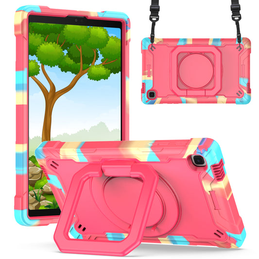 Hit-Color Hook Galaxy Tab A7 Lite Shockproof Case Rotating Stand Wristband