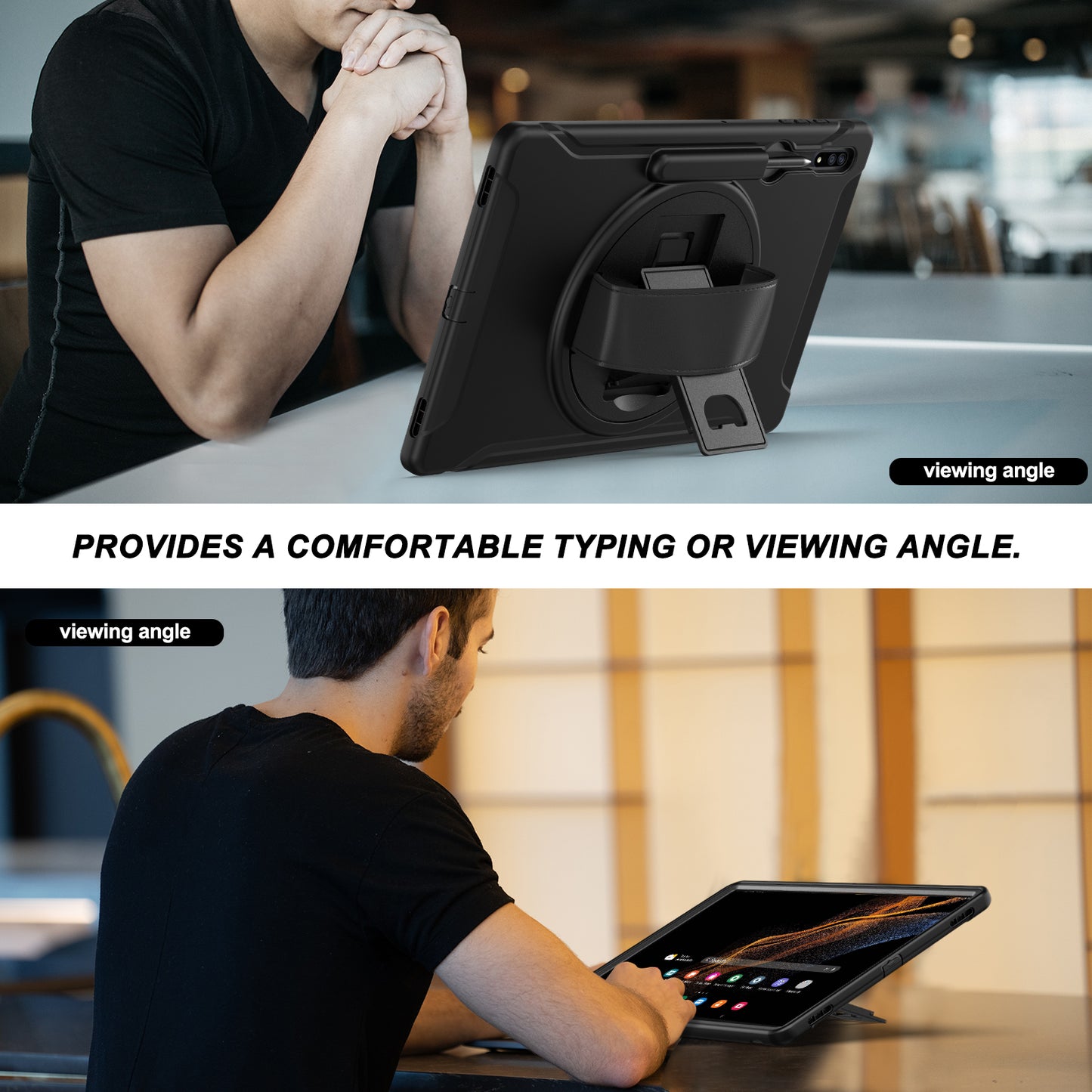 Spider Man Galaxy Tab S8 Ultra Case Genuine Leather Hand Strap Combo Rotating Stand