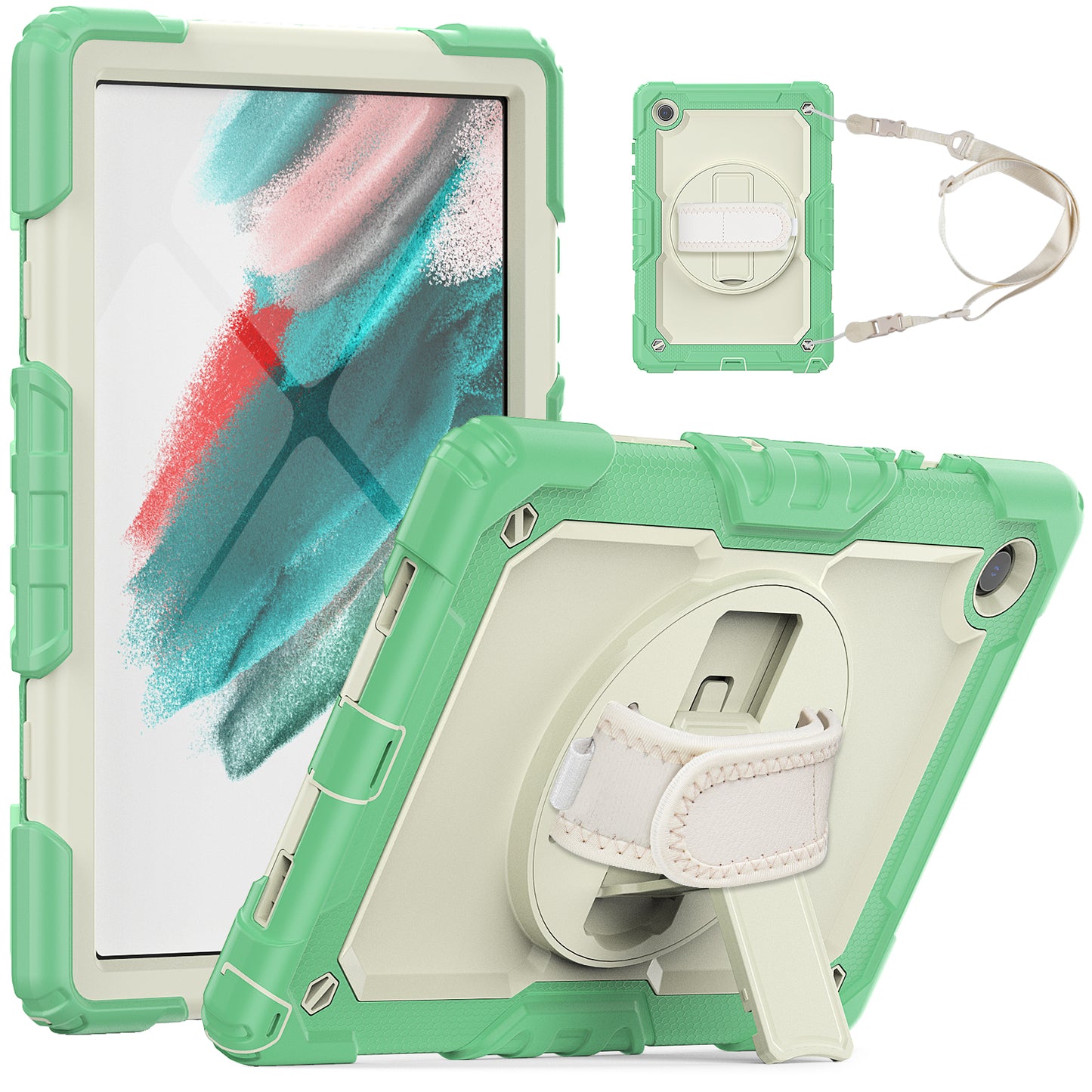 Tough Strap Galaxy Tab A8 Shockproof Case Multi-functional Built-in Screen Protector