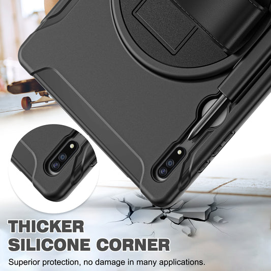 Spider Man Galaxy Tab S8 Ultra Case Genuine Leather Hand Strap Combo Rotating Stand