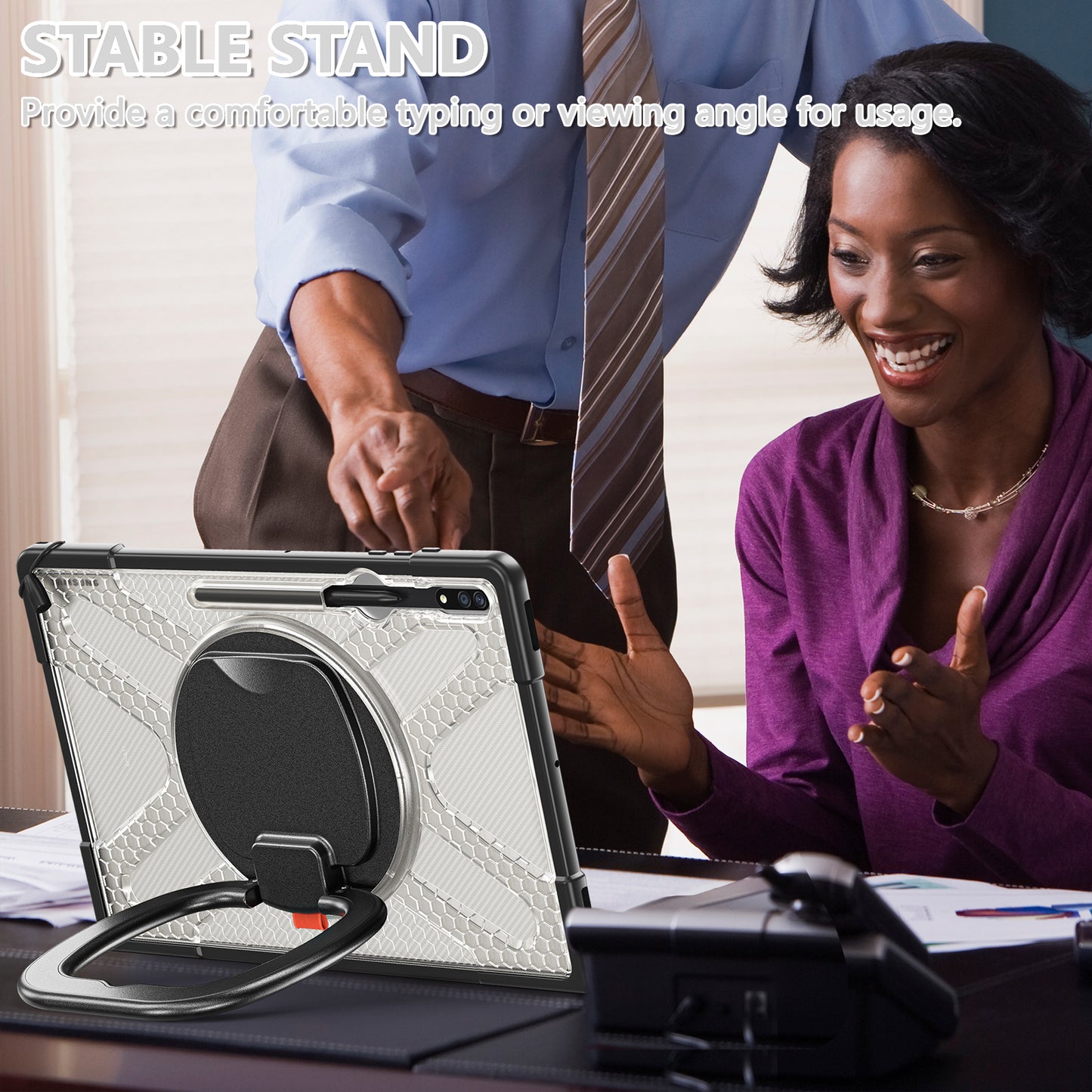 Jacket Beer Galaxy Tab S8 Ultra Case Heavy Duty Hybrid Rotatable Folding Handle Grip