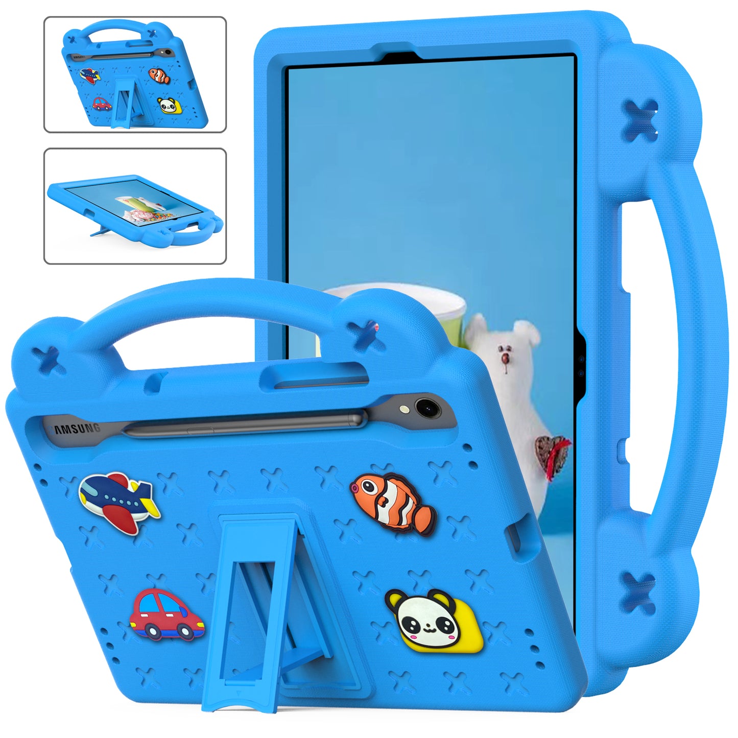 Berenstain Bear Galaxy Tab S8 EVA Case Children's Cartoon Flat Kickstand DIY