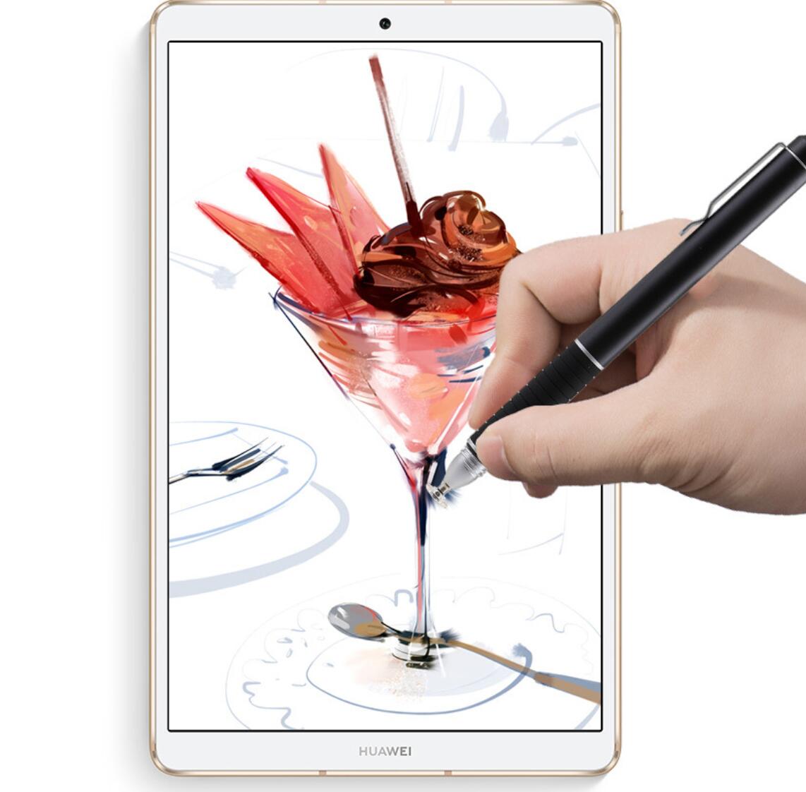 Phone Tablet Capacitive Screen Disc Touch Pen Dual Carbon Fiber Tip 2-in-1 Stylus