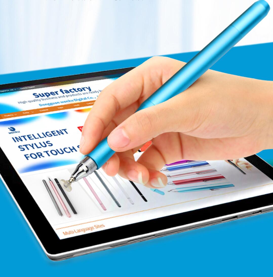 2 in 1 Cloth Tip Dual Suction Disc Interchangeable Capacitive Pen Phone Tablet Painting Stylus