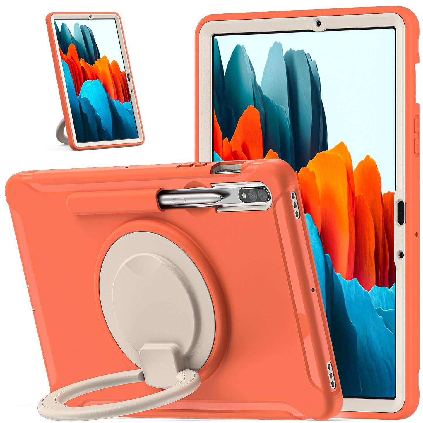 Bull Demon King Galaxy Tab S8 Case 360 Rotatable Folding Handle Grip Triple