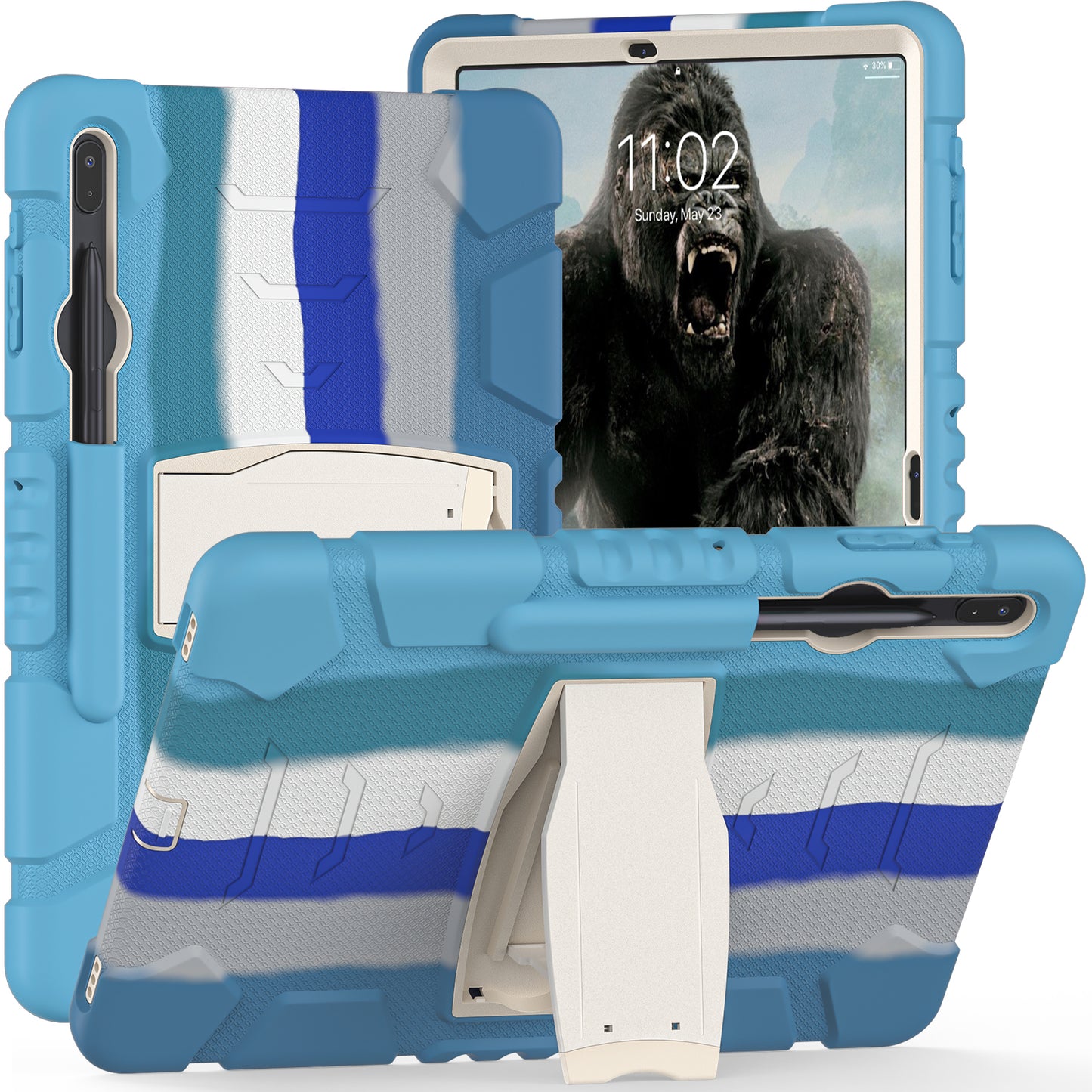 Gorilla King Kong Galaxy Tab S8+ Case Full Body Triple Protection Folding Stand