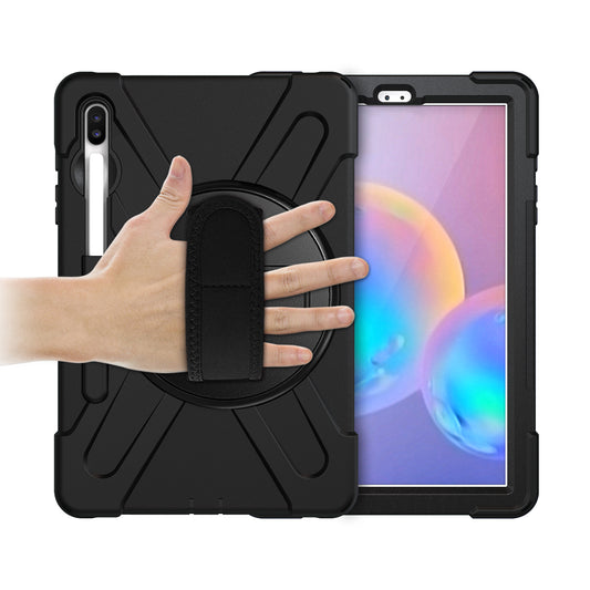 Pirate King Galaxy Tab S6 Case 360 Rotating Stand with Hand Holder Shoulder Strap