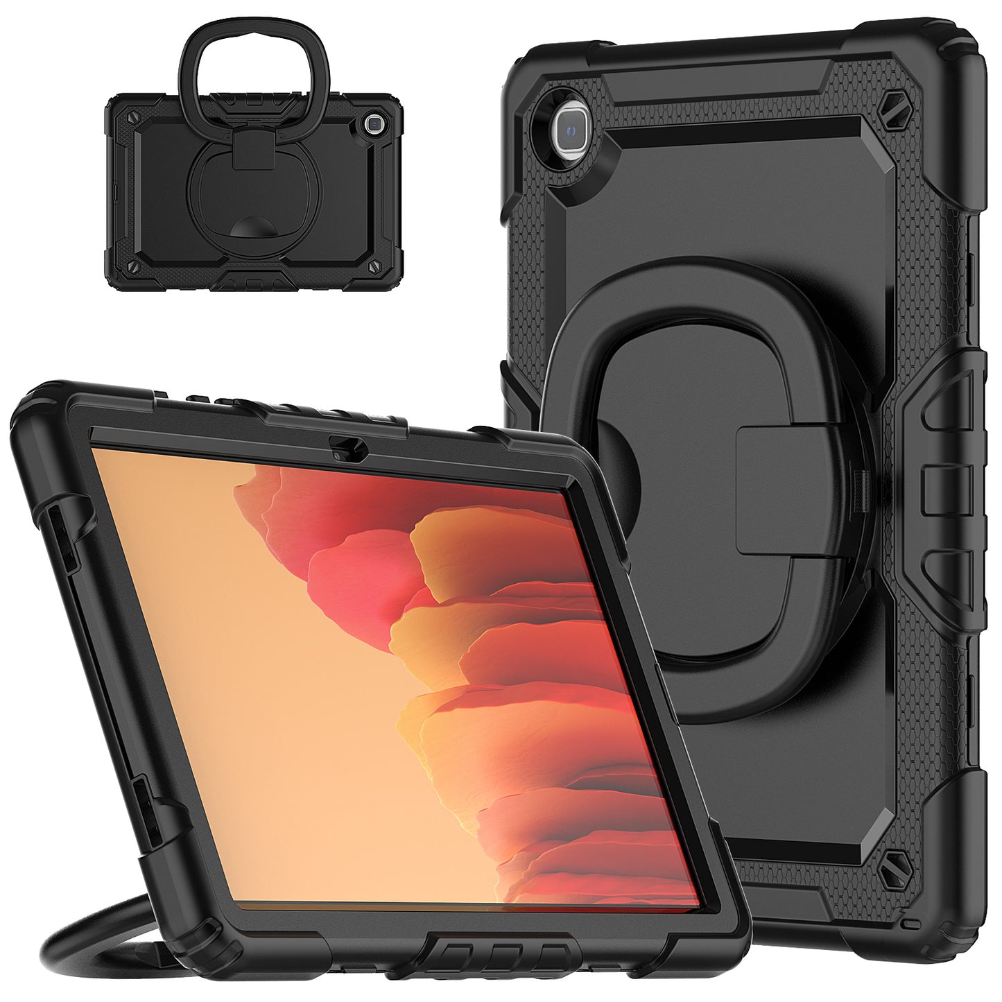 Tough Hook Galaxy Tab A7 Shockproof Case Rotatable Folding Handle Grip