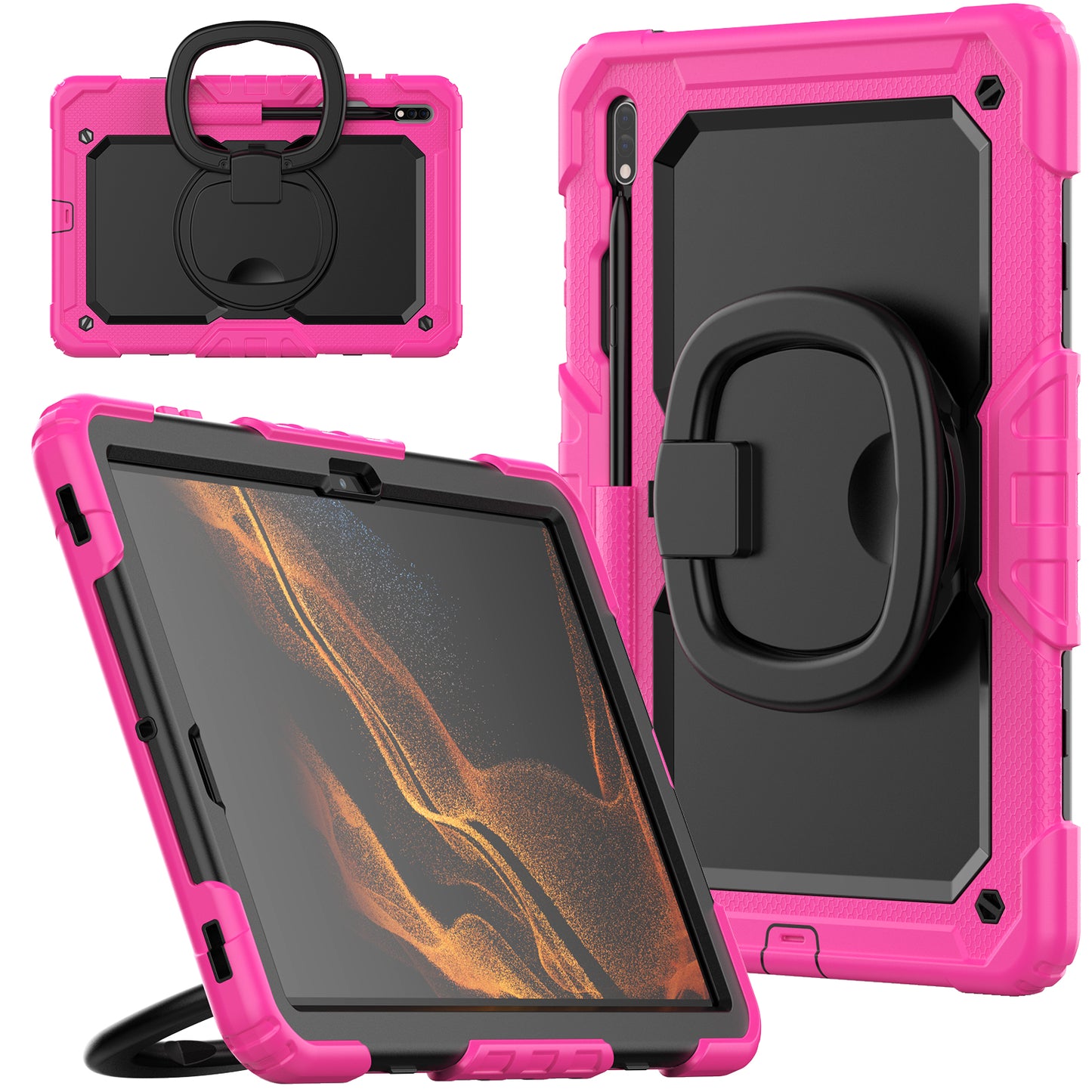 Tough Hook Galaxy Tab S7 FE Shockproof Case Rotatable Folding Handle Grip