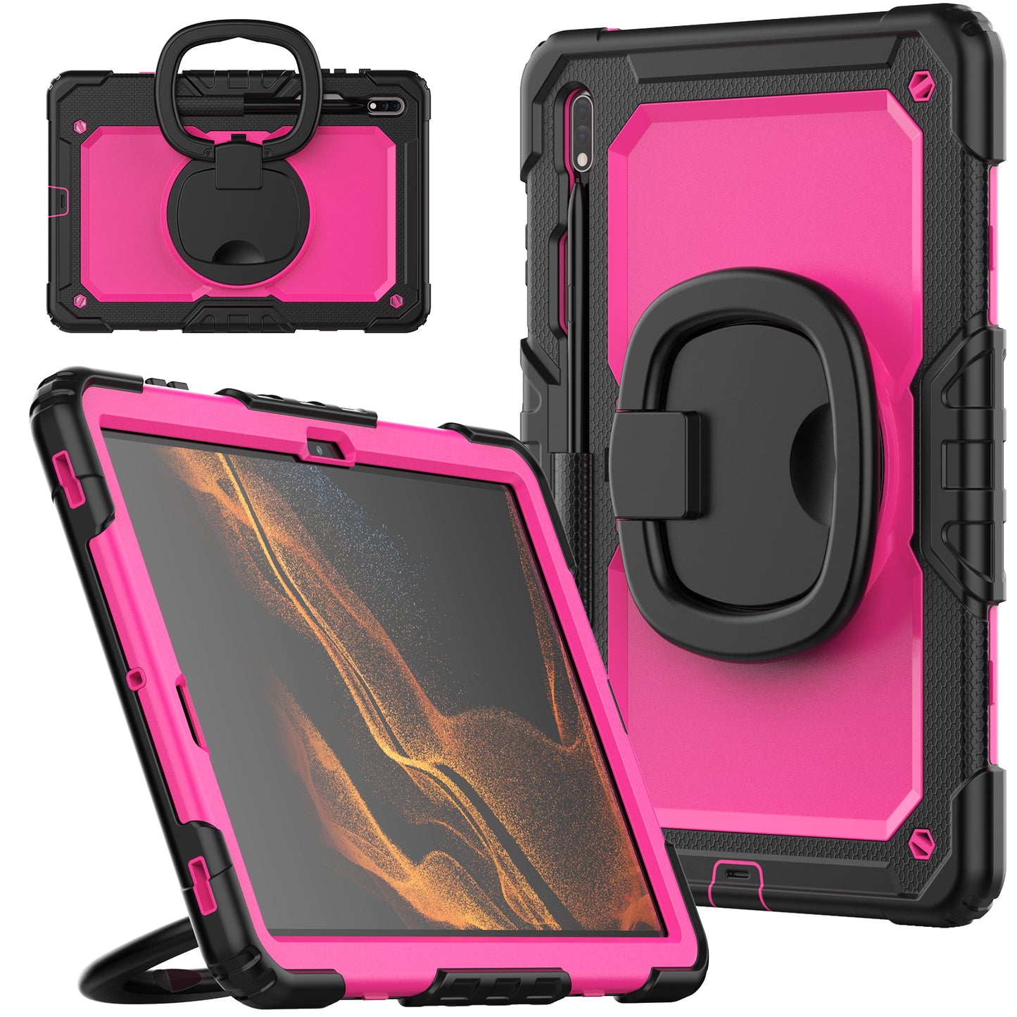 Tough Hook Galaxy Tab S8+ Shockproof Case Rotatable Folding Handle Grip