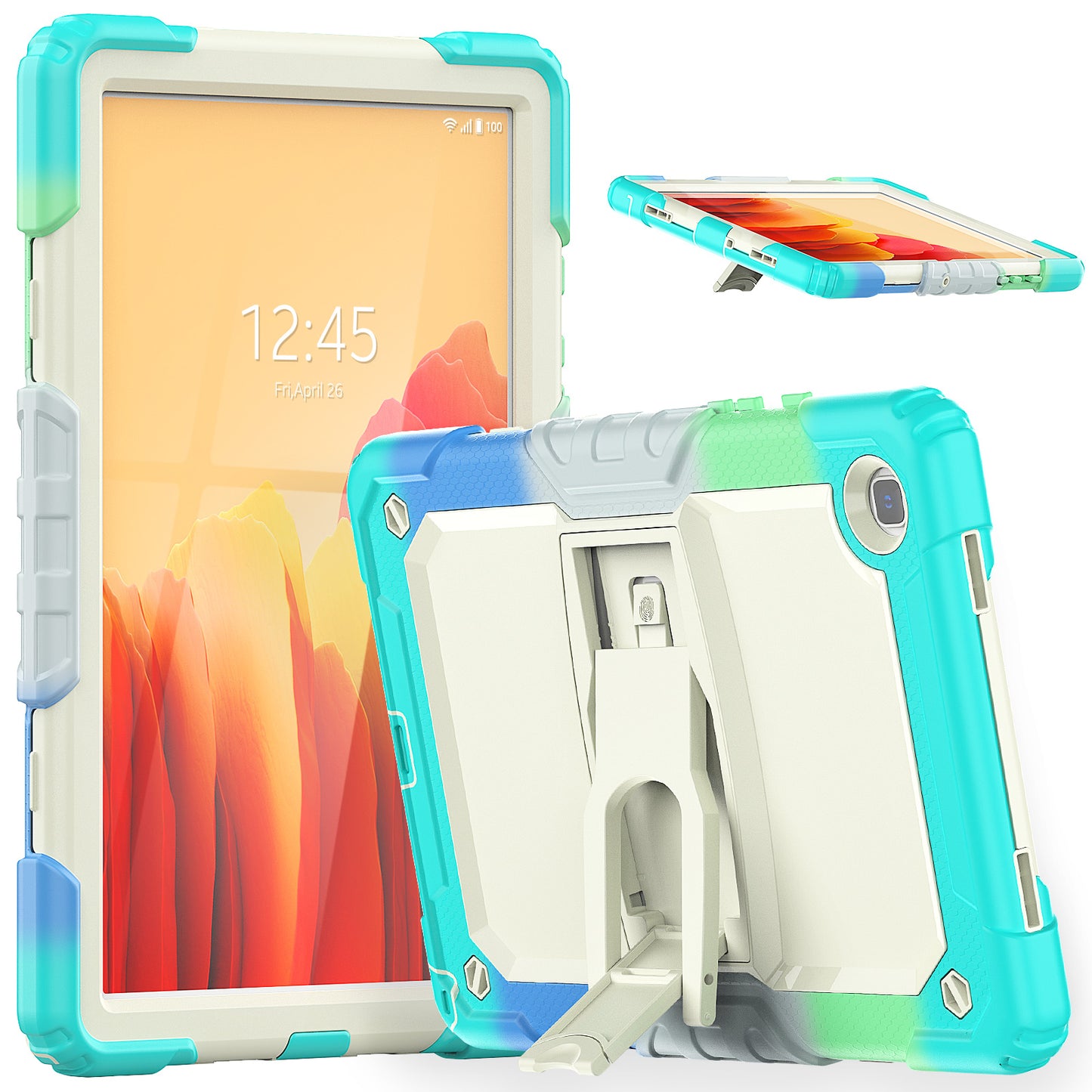 Kickstand Galaxy Tab A7 Shockproof Case Built-in Screen Protector Strap