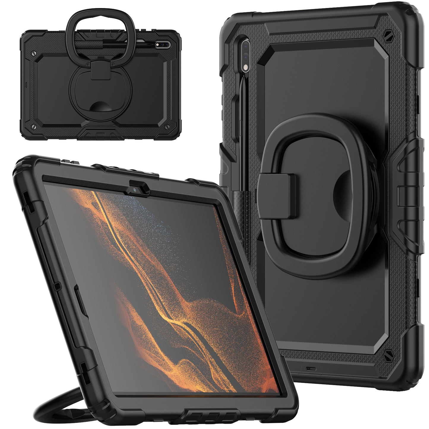 Tough Hook Galaxy Tab S8+ Shockproof Case Rotatable Folding Handle Grip