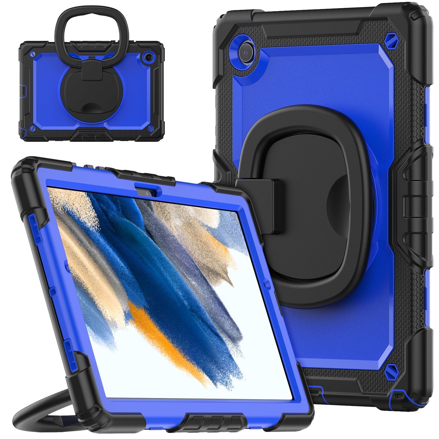Tough Hook Galaxy Tab A8 Shockproof Case Rotatable Folding Handle Grip