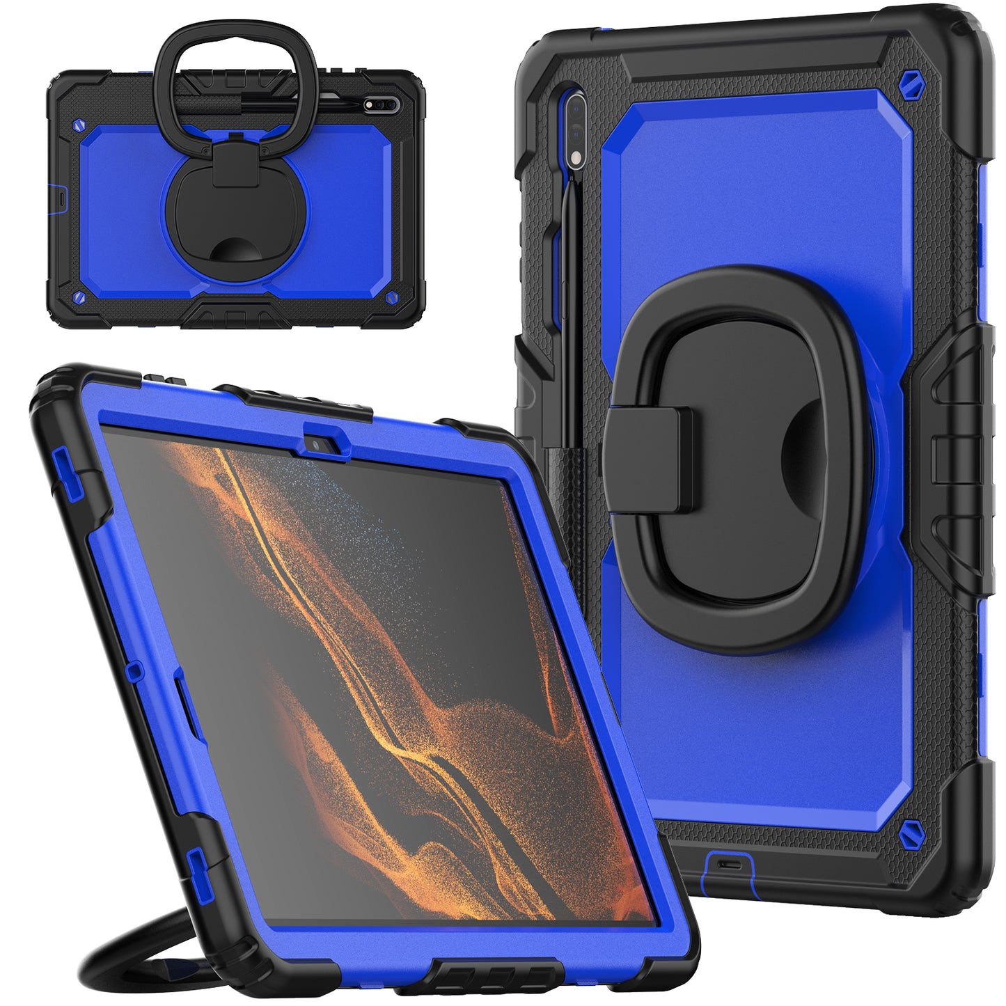 Tough Hook Galaxy Tab S8+ Shockproof Case Rotatable Folding Handle Grip