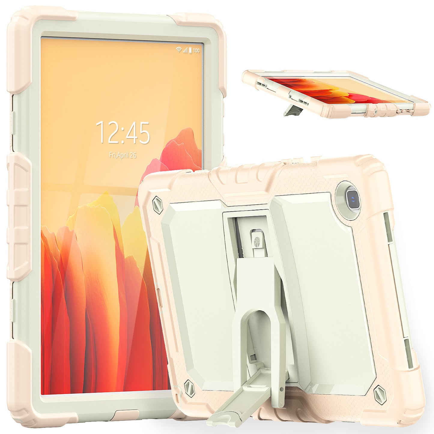 Kickstand Galaxy Tab A7 Shockproof Case Built-in Screen Protector Strap