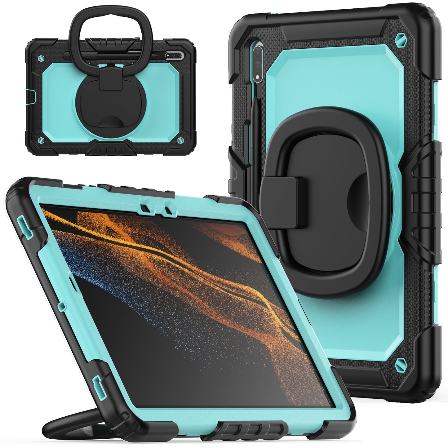 Tough Hook Galaxy Tab S7 Shockproof Case Rotatable Folding Handle Grip