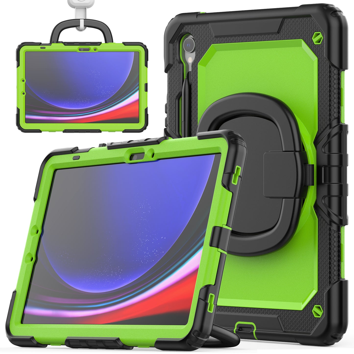 Tough Hook Galaxy Tab S9 FE Shockproof Case Rotatable Folding Handle Grip