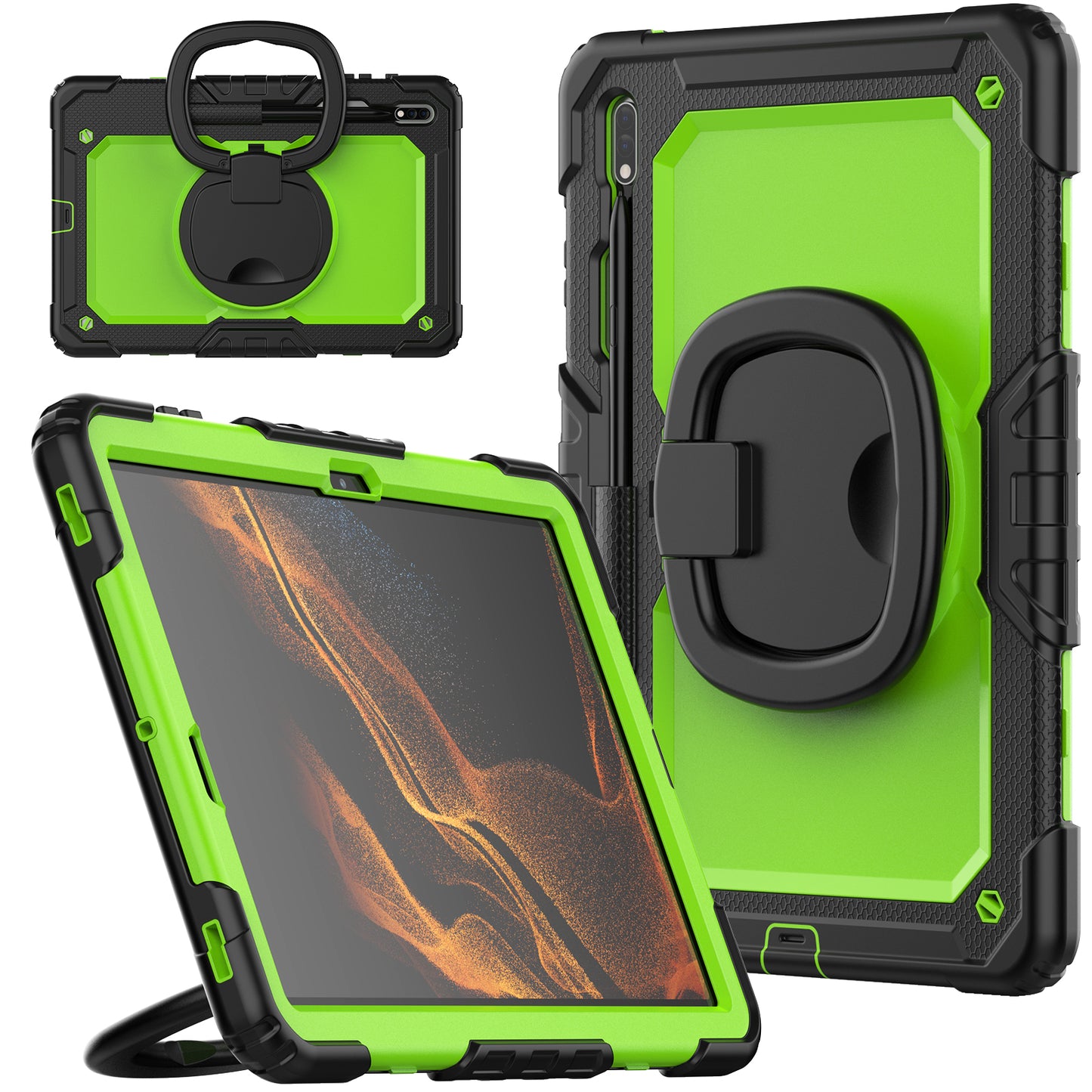 Tough Hook Galaxy Tab S7 FE Shockproof Case Rotatable Folding Handle Grip