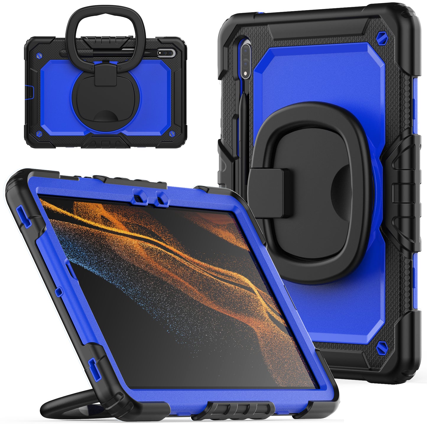 Tough Hook Galaxy Tab S8 Shockproof Case Rotatable Folding Handle Grip
