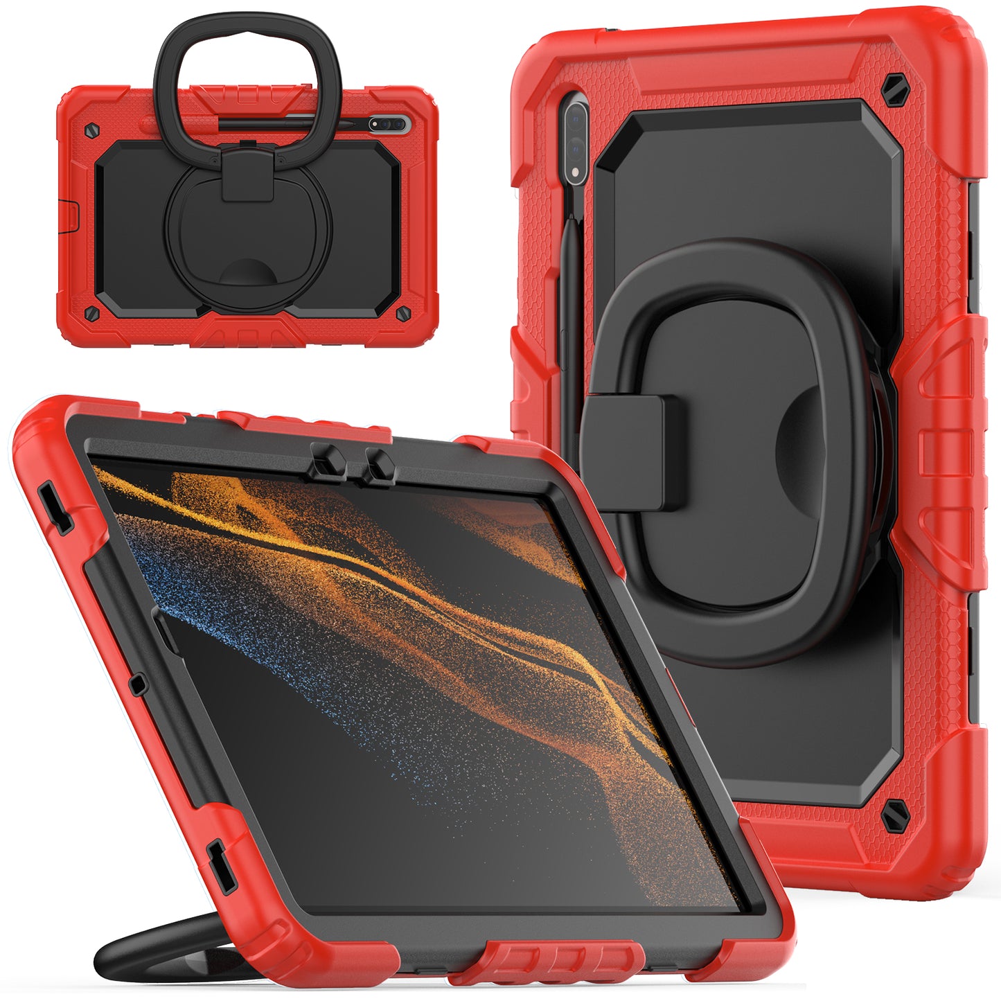 Tough Hook Galaxy Tab S7 Shockproof Case Rotatable Folding Handle Grip
