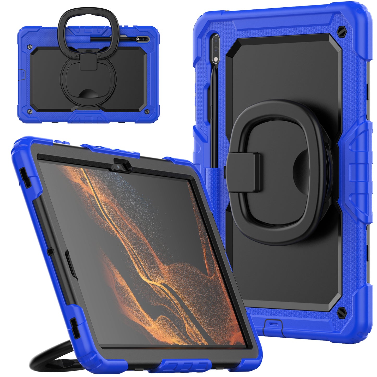Tough Hook Galaxy Tab S7+ Shockproof Case Rotatable Folding Handle Grip