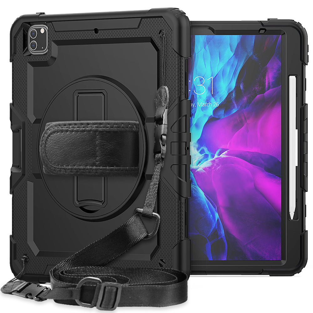 Tough Strap iPad Pro 12.9 2020 Shockproof Case Multi-functional Built-in Screen Protector