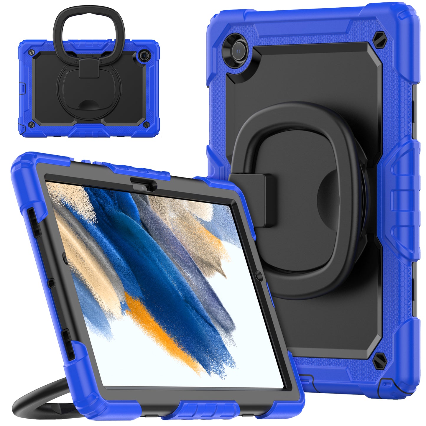 Tough Hook Galaxy Tab A8 Shockproof Case Rotatable Folding Handle Grip