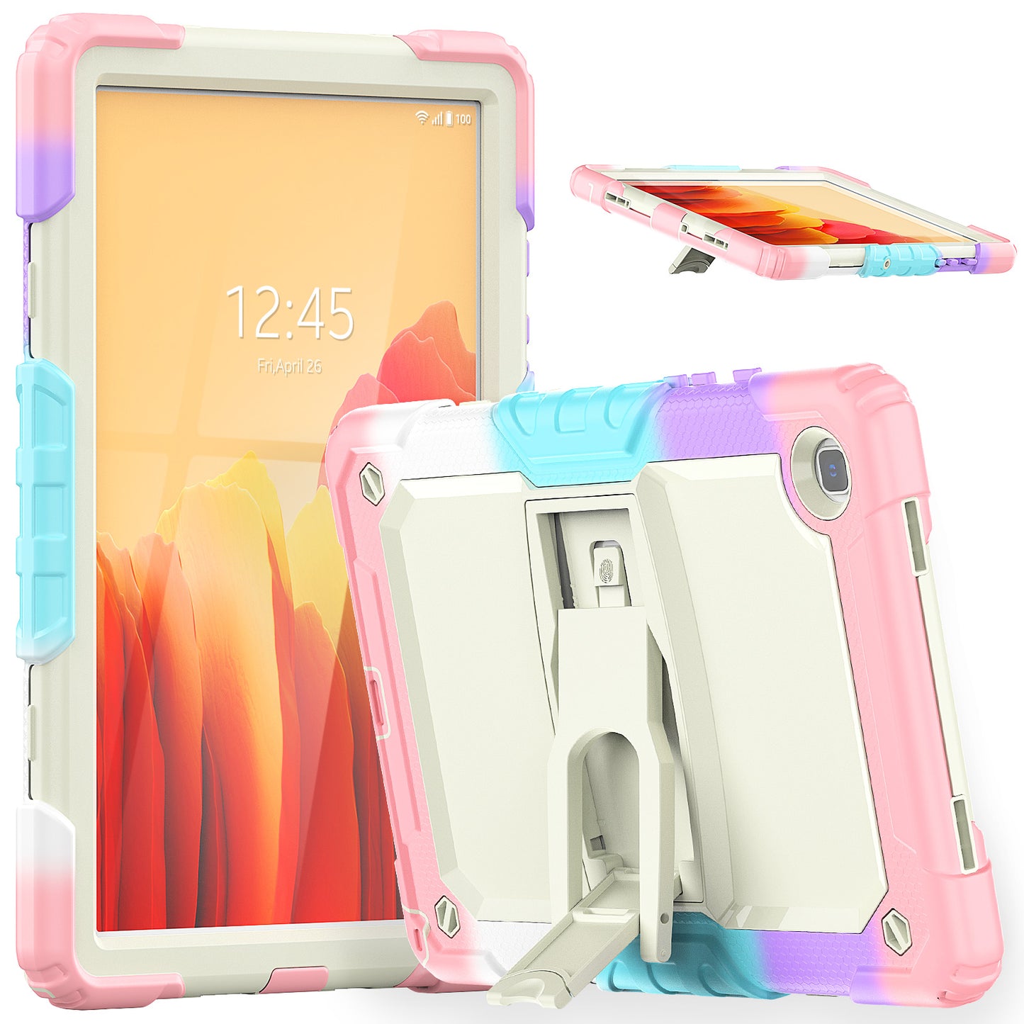 Kickstand Galaxy Tab A7 Shockproof Case Built-in Screen Protector Strap