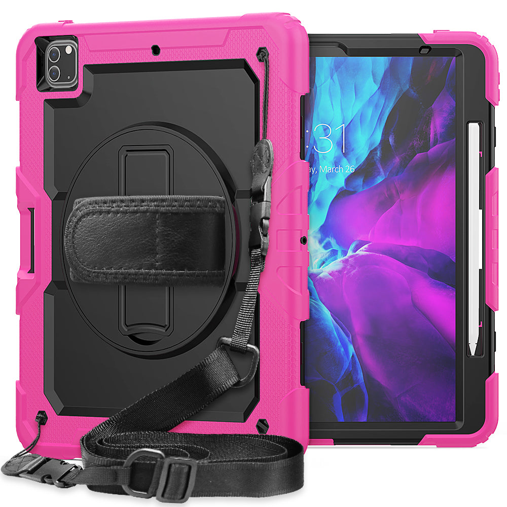 Tough Strap iPad Pro 12.9 2020 Shockproof Case Multi-functional Built-in Screen Protector