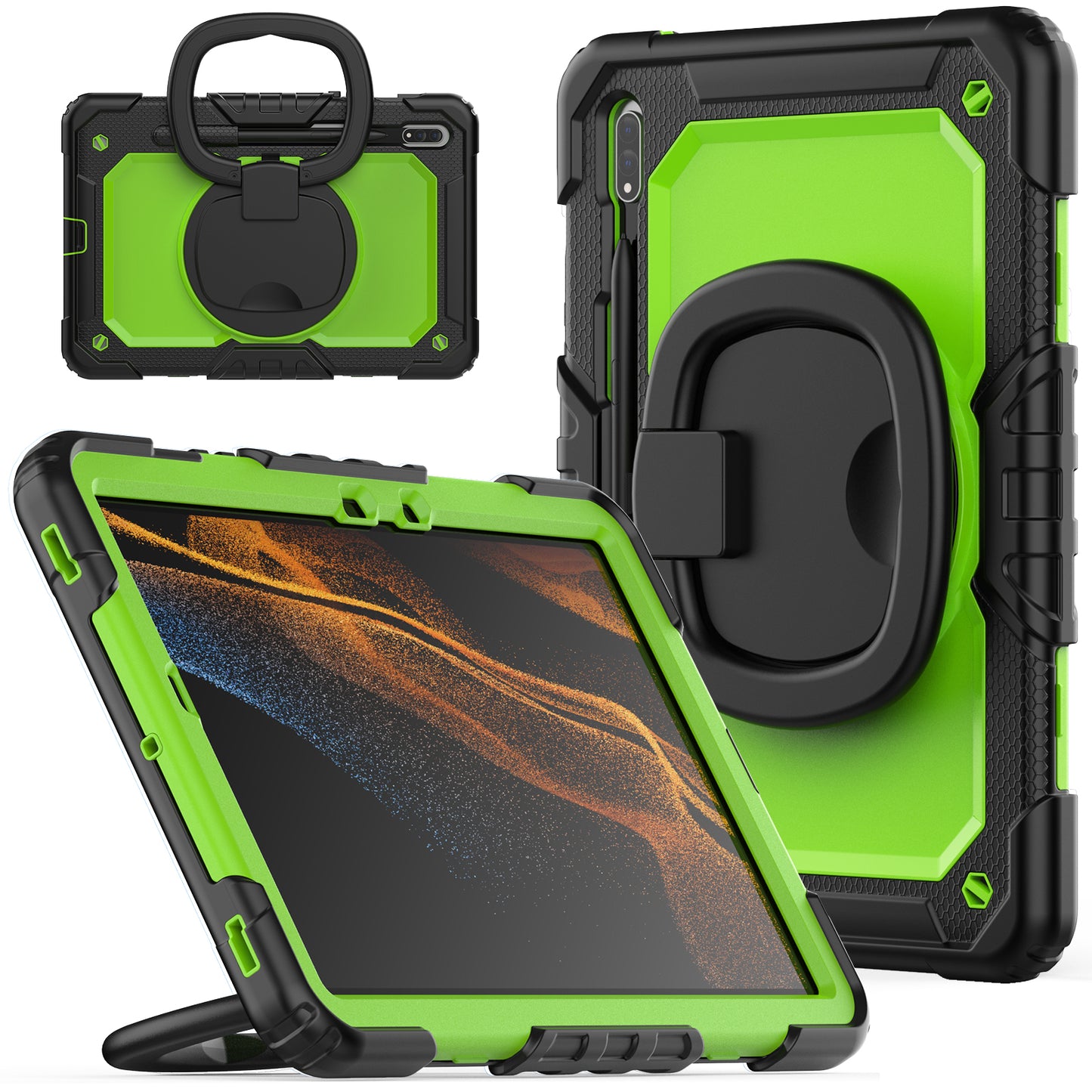 Tough Hook Galaxy Tab S8 Shockproof Case Rotatable Folding Handle Grip