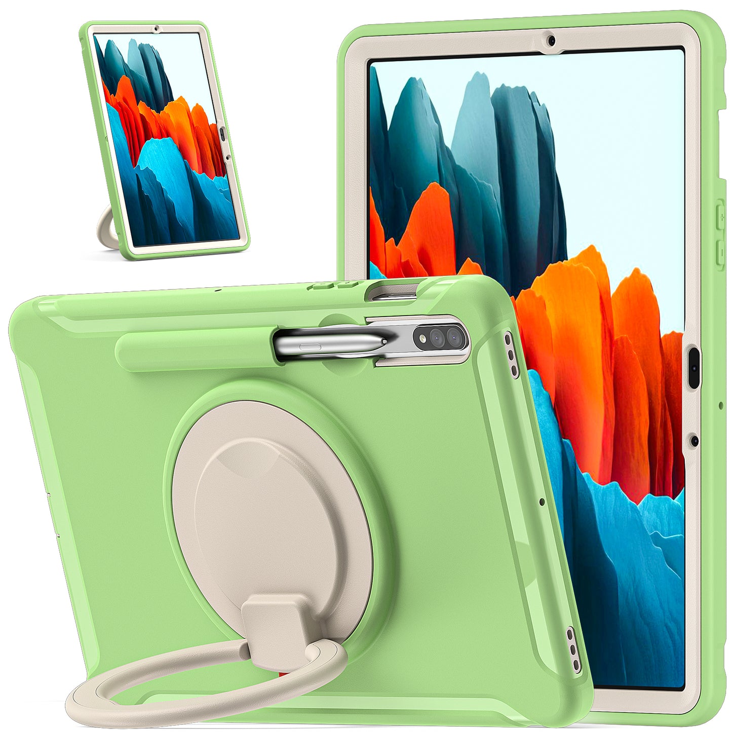 Bull Demon King Galaxy Tab S8 Case 360 Rotatable Folding Handle Grip Triple