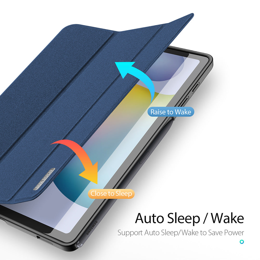Domo Flip Samsung Galaxy Tab S6 Lite Leather Case Smart Magnetic Tri-fold Stand