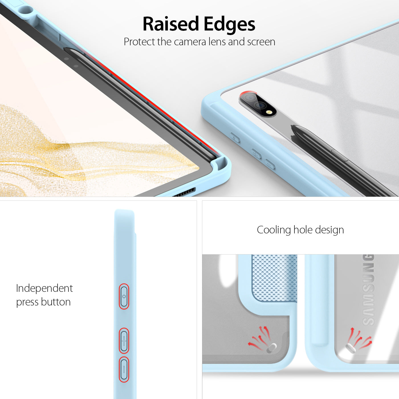 Toby Smart Samsung Galaxy Tab S8+ Leather Case Crystal PC Smart Slim Magntic