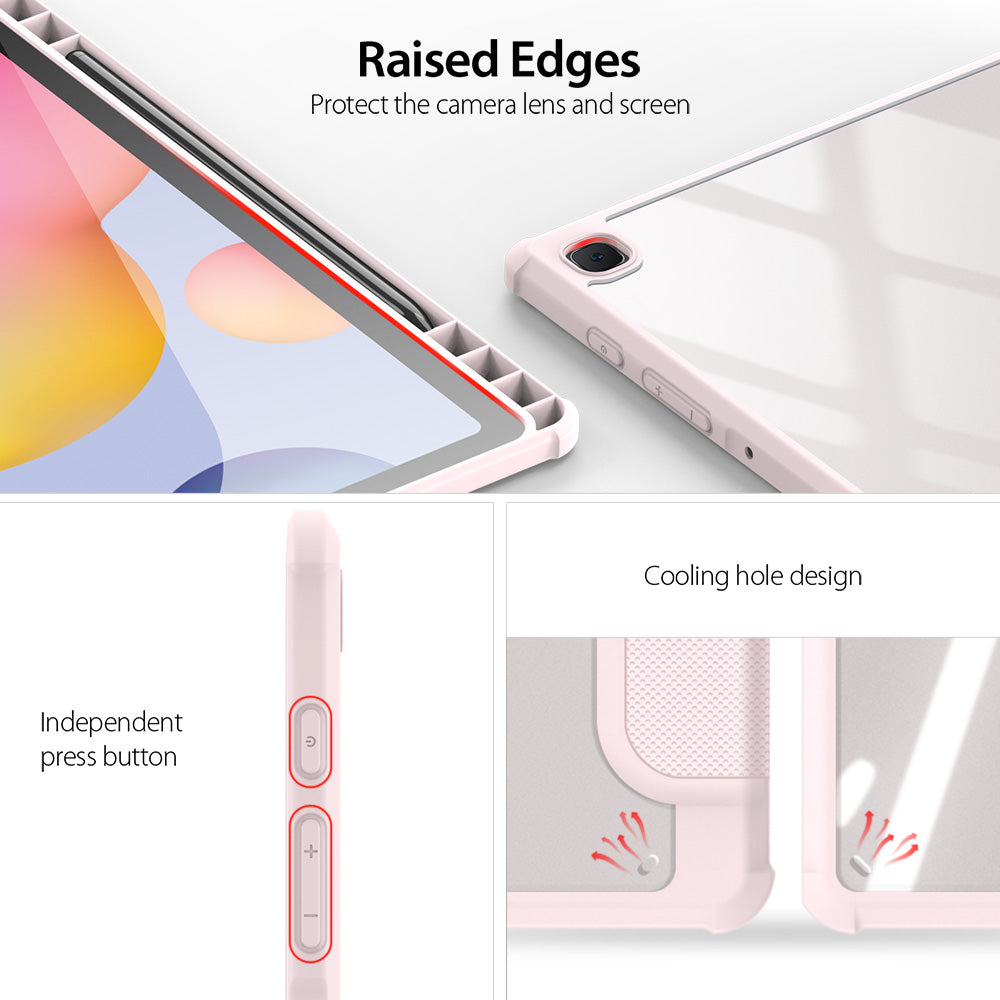 Toby Smart Samsung Galaxy Tab S6 Lite Leather Case Crystal PC Smart Slim