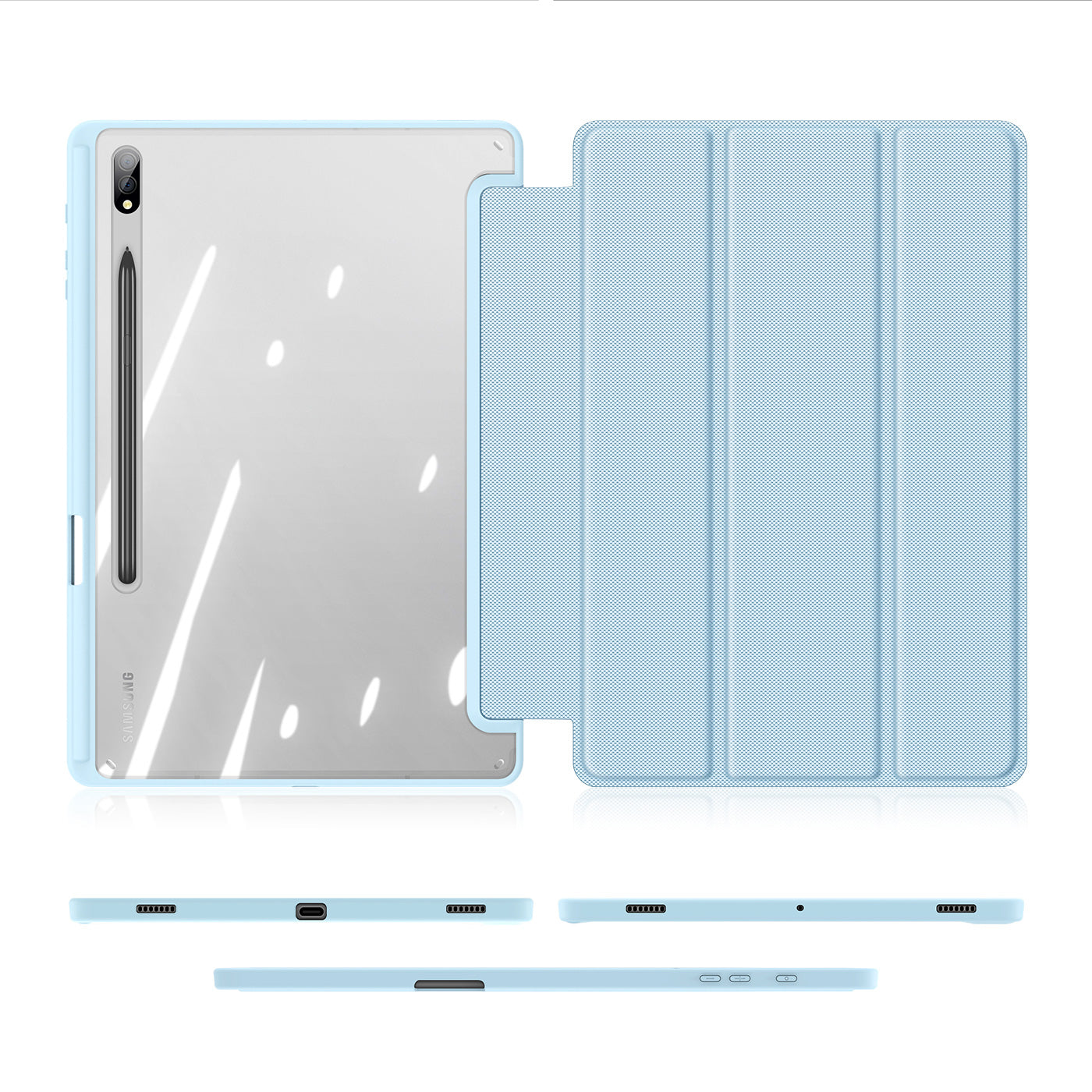 Toby Smart Samsung Galaxy Tab S8+ Leather Case Crystal PC Smart Slim Magntic