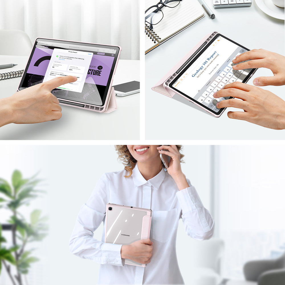 Toby Smart Samsung Galaxy Tab S6 Lite Leather Case Crystal PC Smart Slim