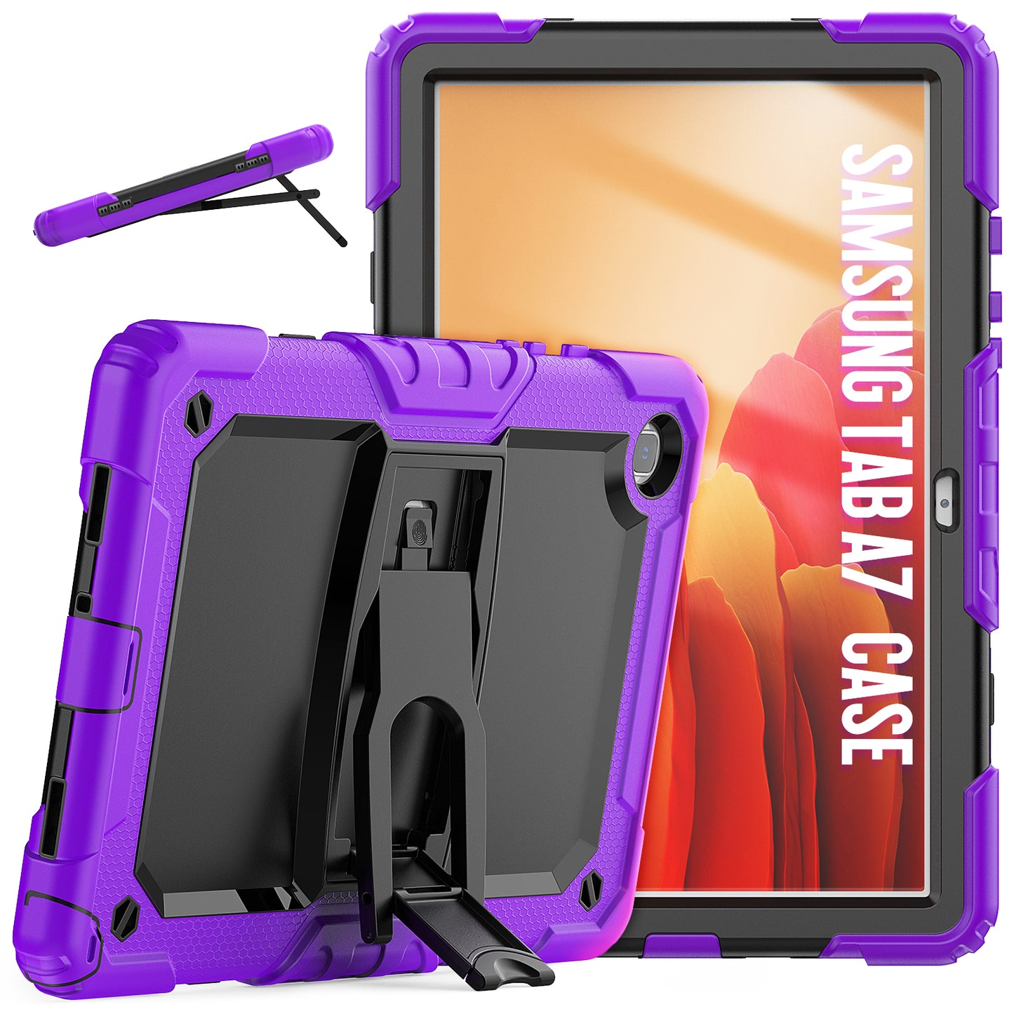 Kickstand Galaxy Tab A7 Shockproof Case Built-in Screen Protector Strap
