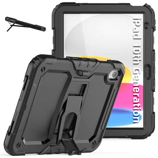 Kickstand iPad 10 Shockproof Case Built-in Screen Protector Shoulder Strap Detachable