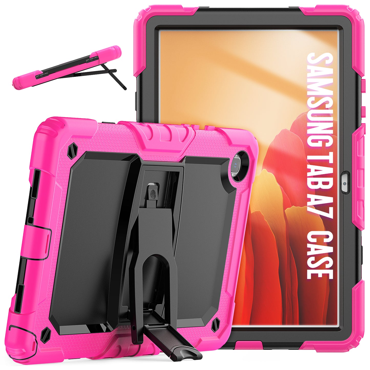 Kickstand Galaxy Tab A7 Shockproof Case Built-in Screen Protector Strap