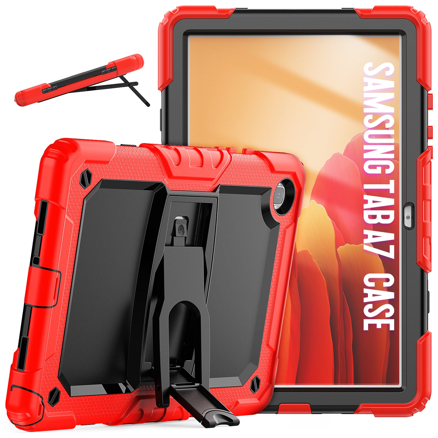 Kickstand Galaxy Tab A7 Shockproof Case Built-in Screen Protector Strap