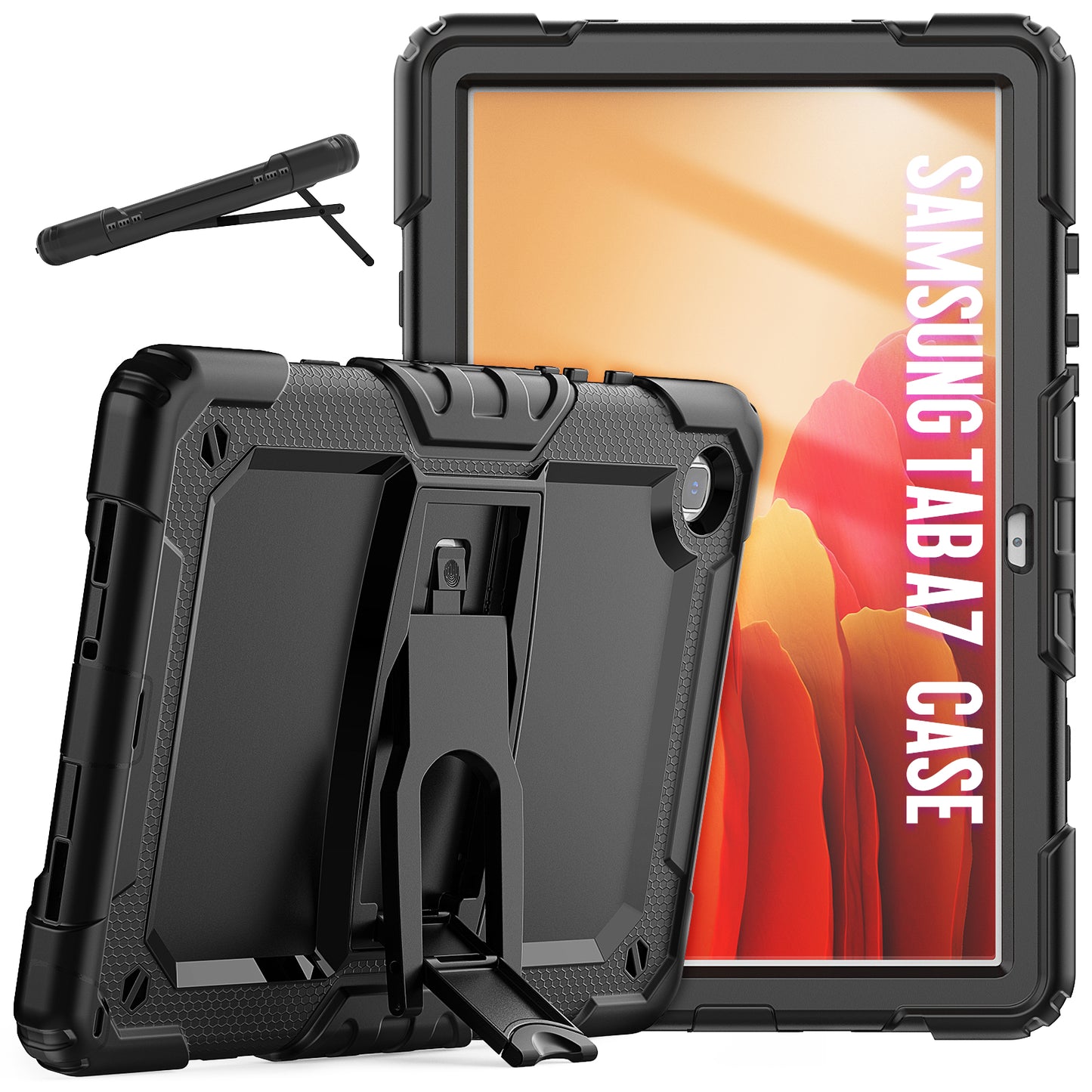 Kickstand Galaxy Tab A7 Shockproof Case Built-in Screen Protector Strap
