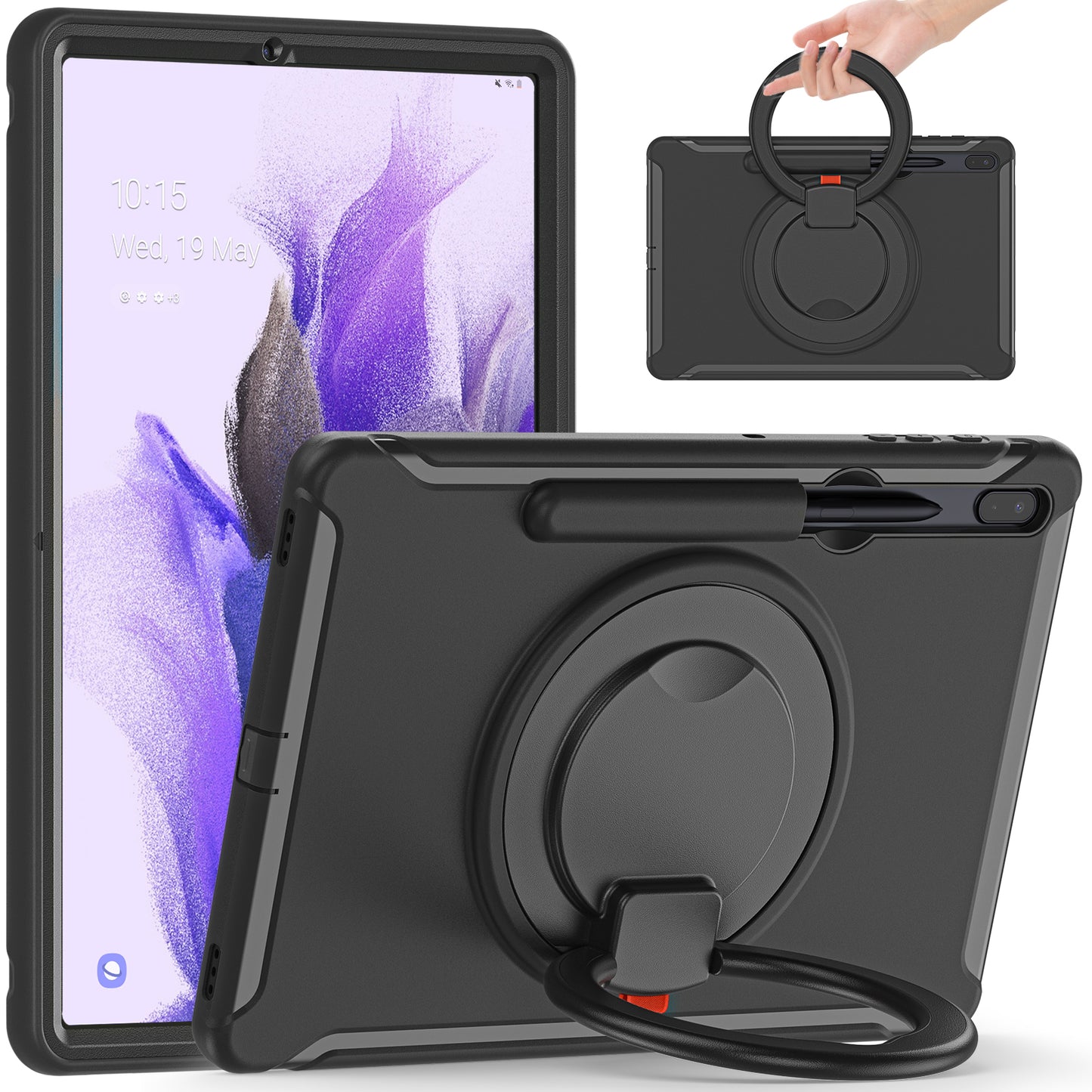 Bull Demon King Galaxy Tab S8+ Case 360 Rotatable Folding Handle Grip Triple