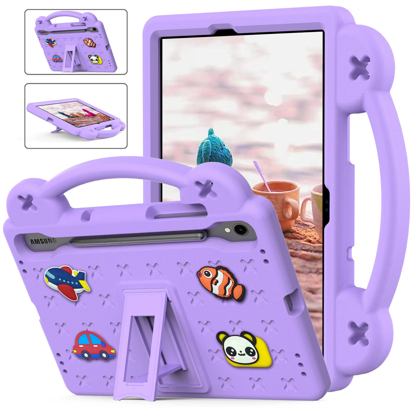 Berenstain Bear Galaxy Tab S8 EVA Case Children's Cartoon Flat Kickstand DIY