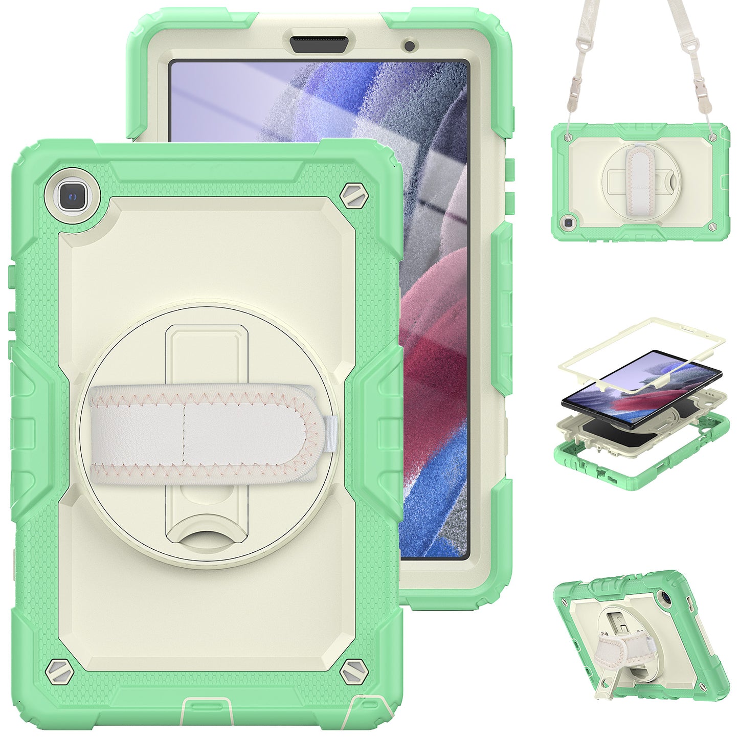 Tough Strap Galaxy Tab A7 Lite Shockproof Case Built-in Screen Protector