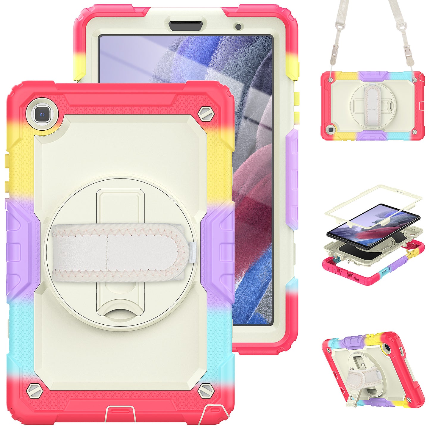 Tough Strap Galaxy Tab A7 Lite Shockproof Case Built-in Screen Protector