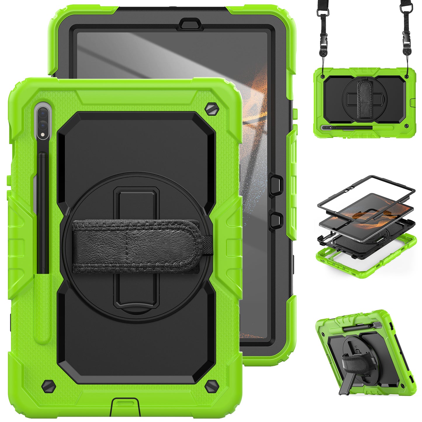 Tough Strap Galaxy Tab S8 Shockproof Case Multi-functional Built-in Screen Protector