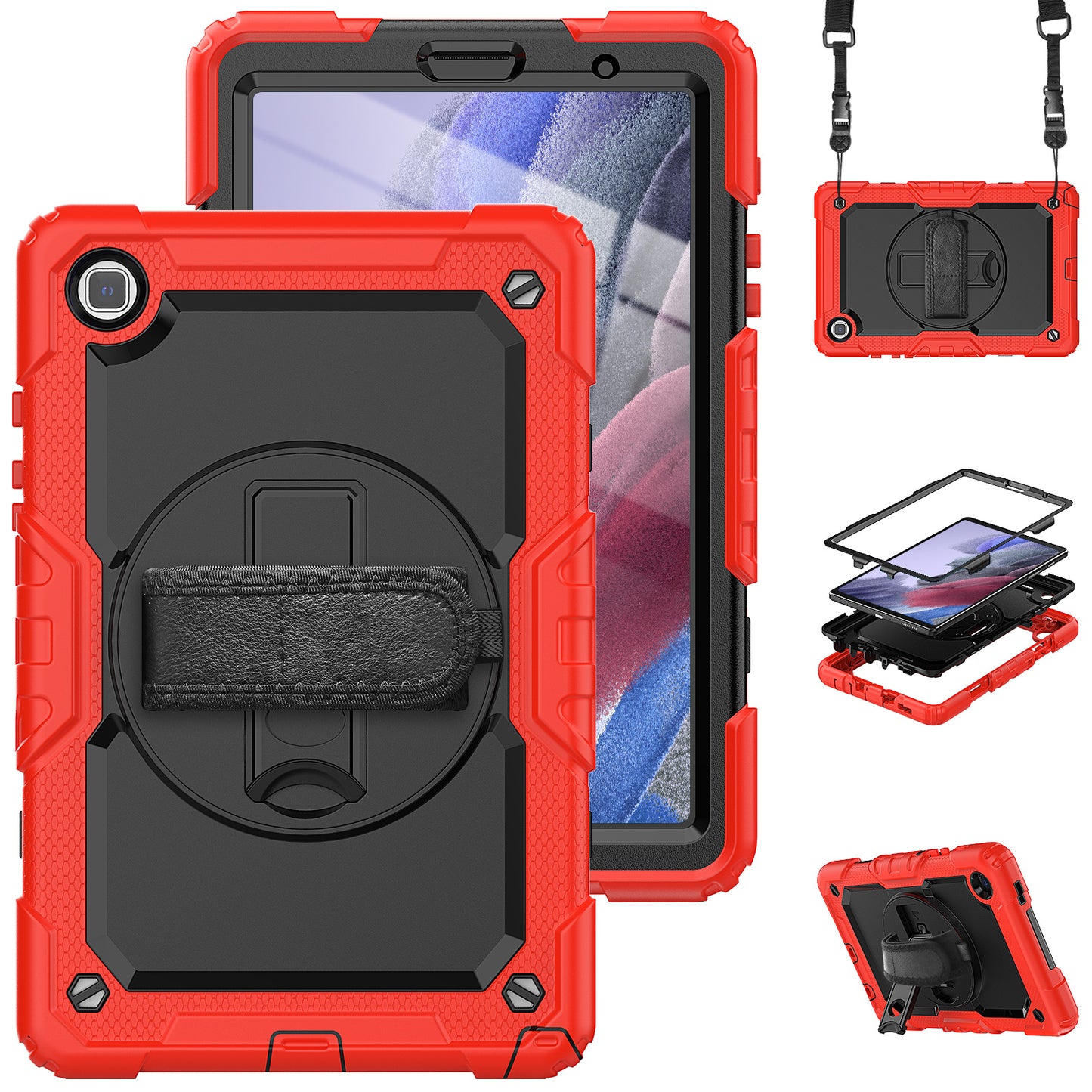 Tough Strap Galaxy Tab A7 Lite Shockproof Case Built-in Screen Protector