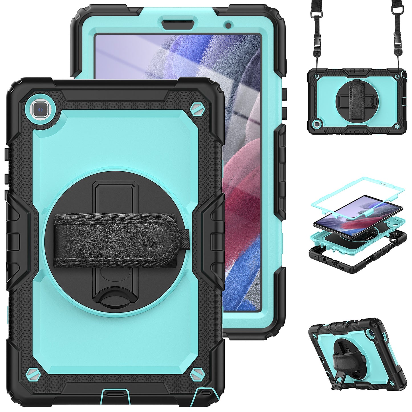 Tough Strap Galaxy Tab A7 Lite Shockproof Case Built-in Screen Protector