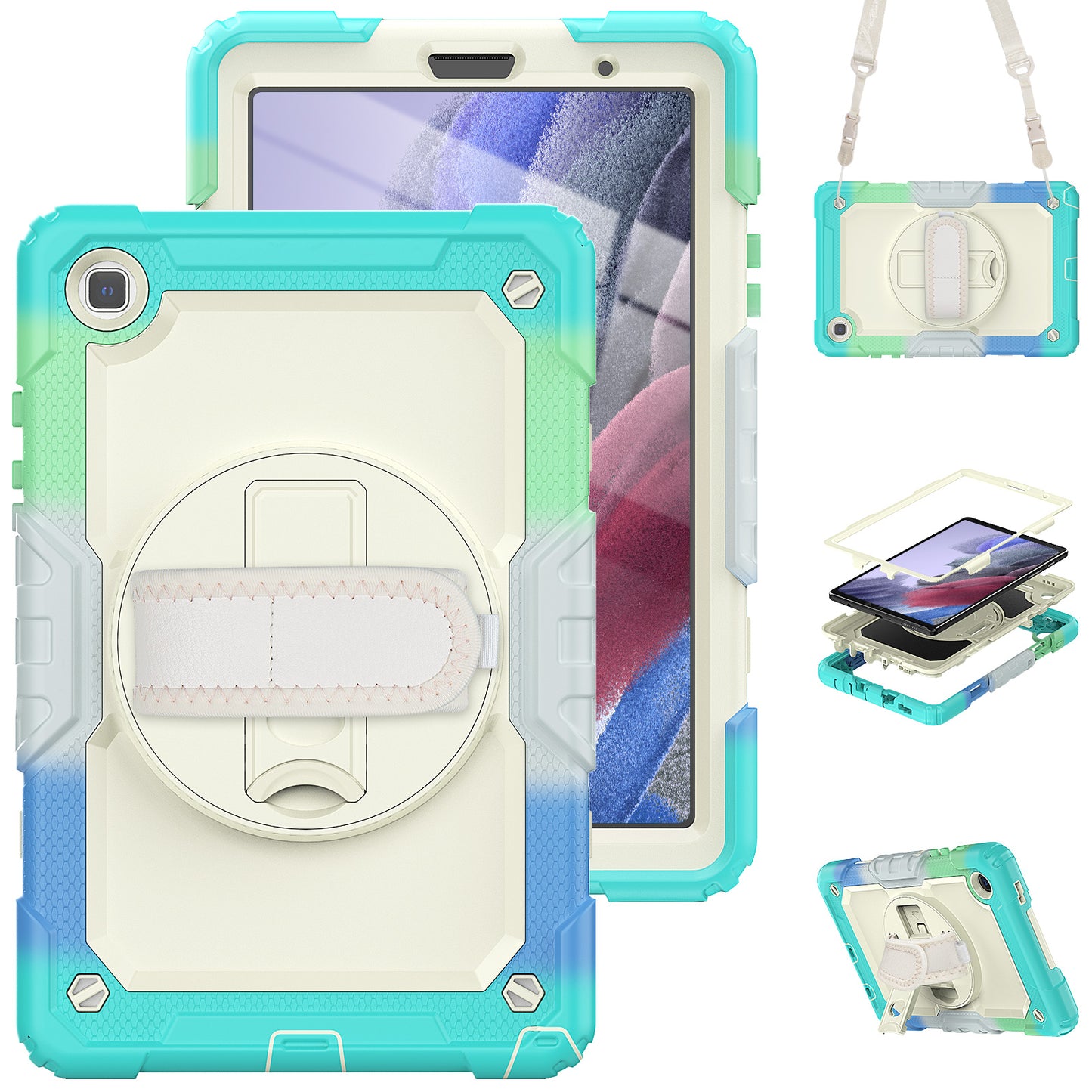 Tough Strap Galaxy Tab A7 Lite Shockproof Case Built-in Screen Protector