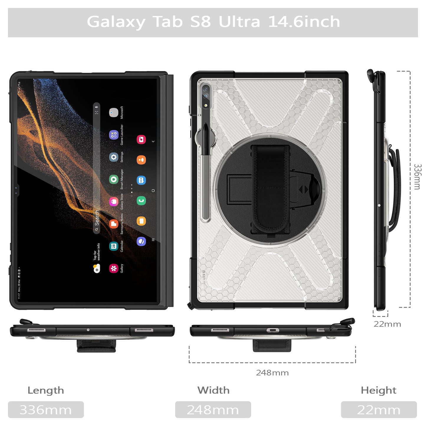 Jacket Beer Galaxy Tab S8 Ultra Case Light Textur Multi Angle Protection Stable Stand